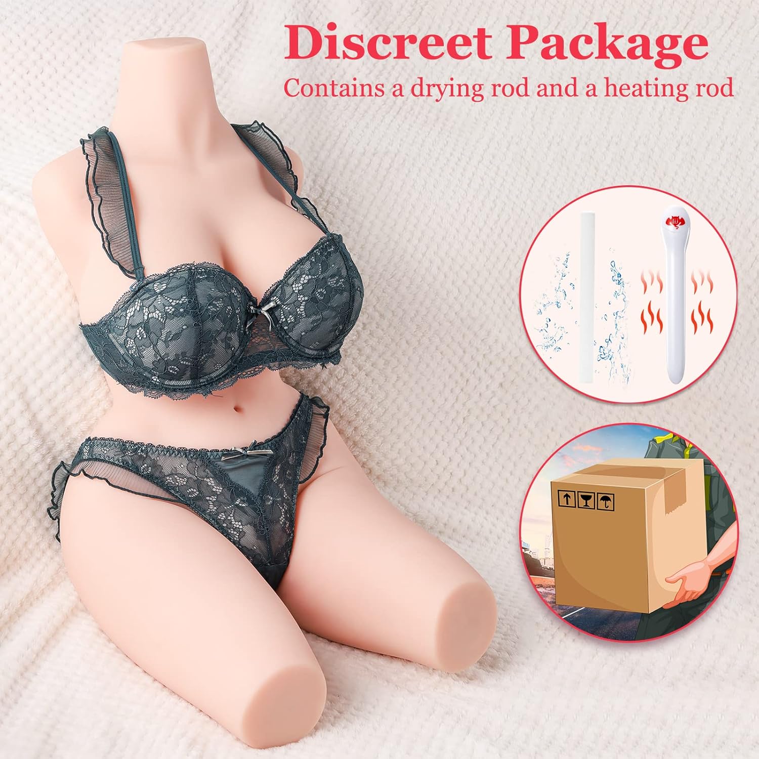 ⚡50%OFF | 37.5LB Full Size Real Sex Doll Torso for Male Masturbator, Life Size Sex Dolls with Big Boob Realistic Pussy Ass Vagina Anal, Male Sex Toys for Man, Realistic Female Torso Sex Dolls for Male Sex Toys
