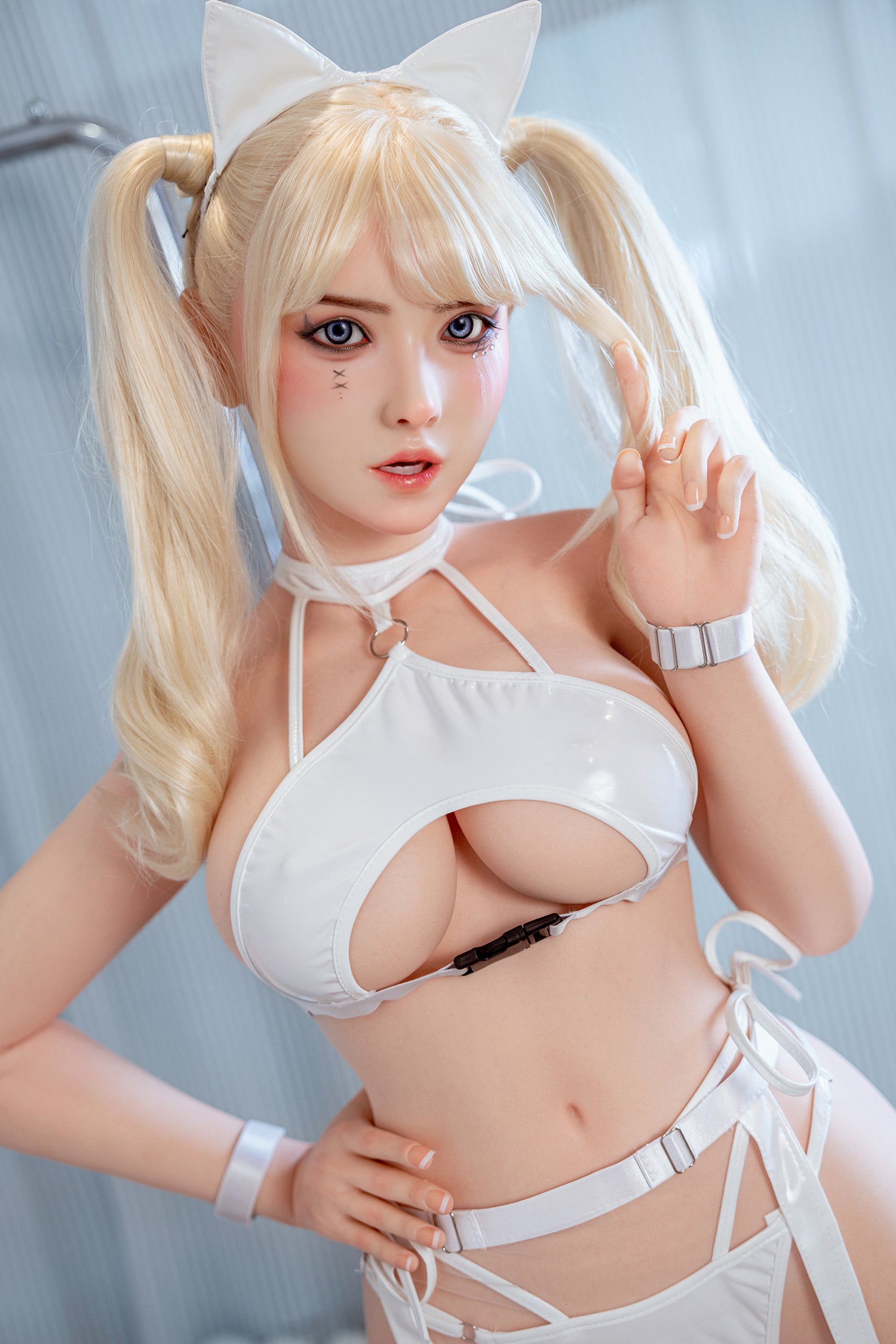 SY DOLL | 164cm 5ft4 D-Cup Sex Doll Full Silicone Movable Jaw Head - Cindy