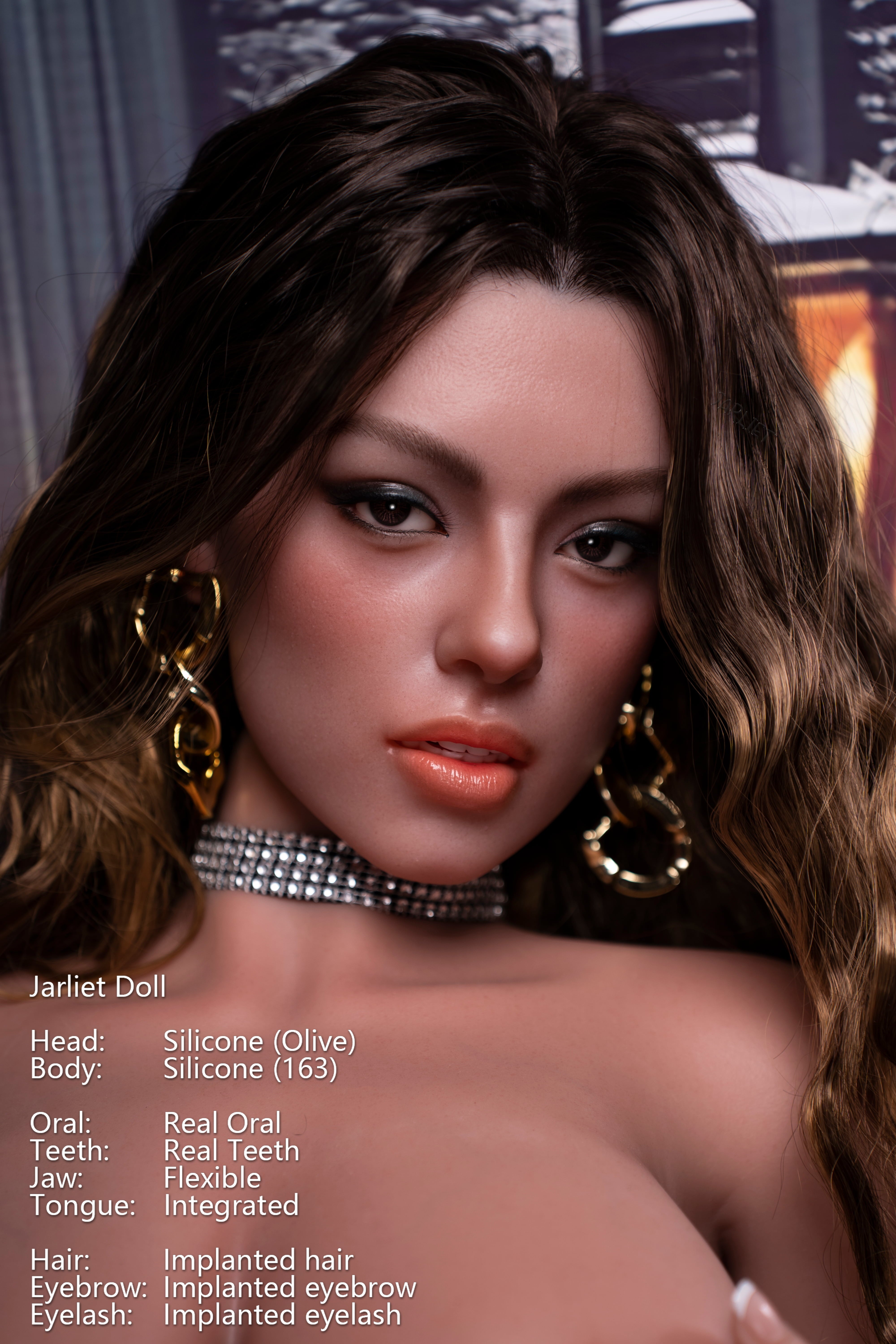 Jarliet | 163cm / 5ft4 Slim-Curve Full Silicone Sex Doll with ROS Head – Olive