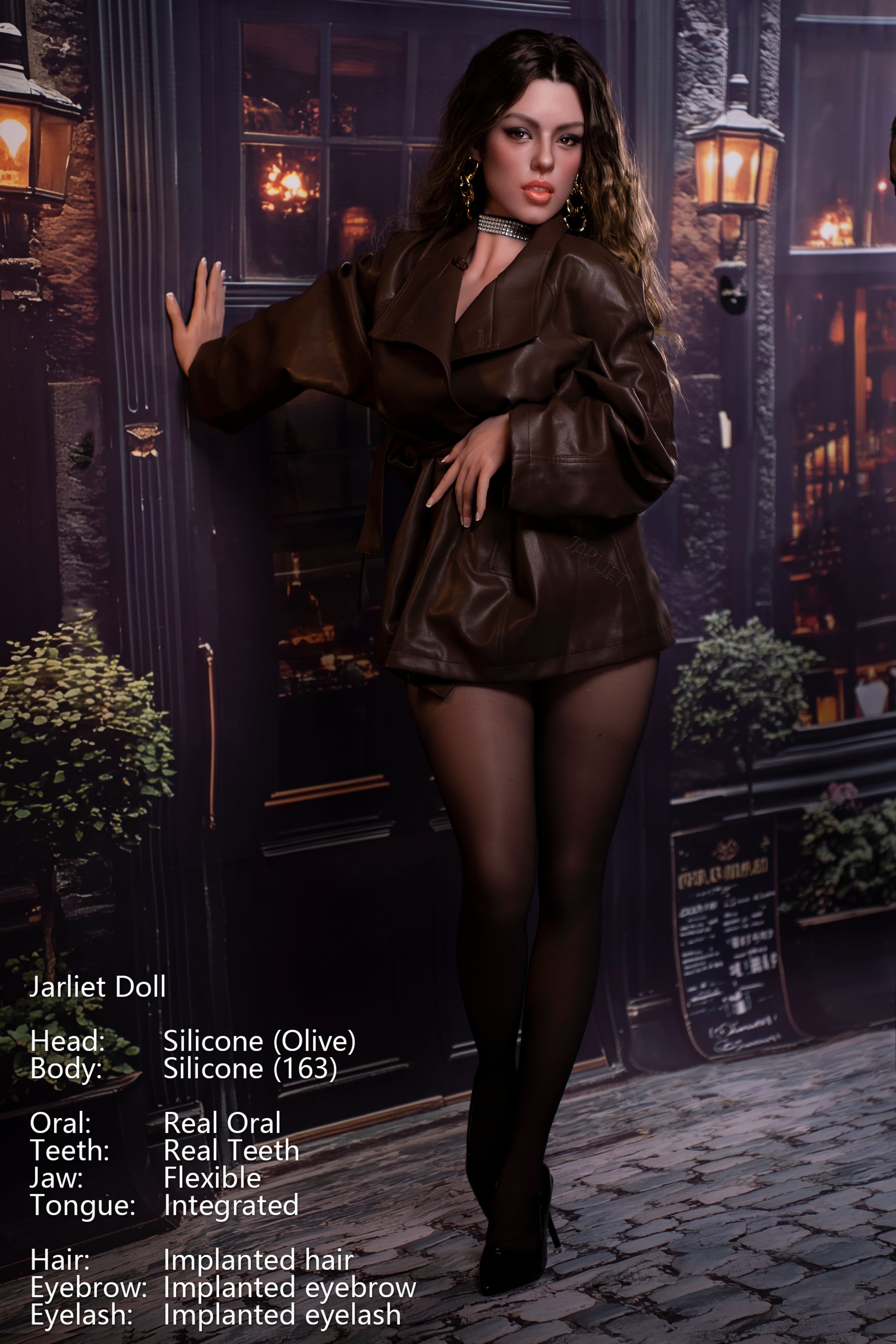 Jarliet | 163cm / 5ft4 Slim-Curve Full Silicone Sex Doll with ROS Head – Olive