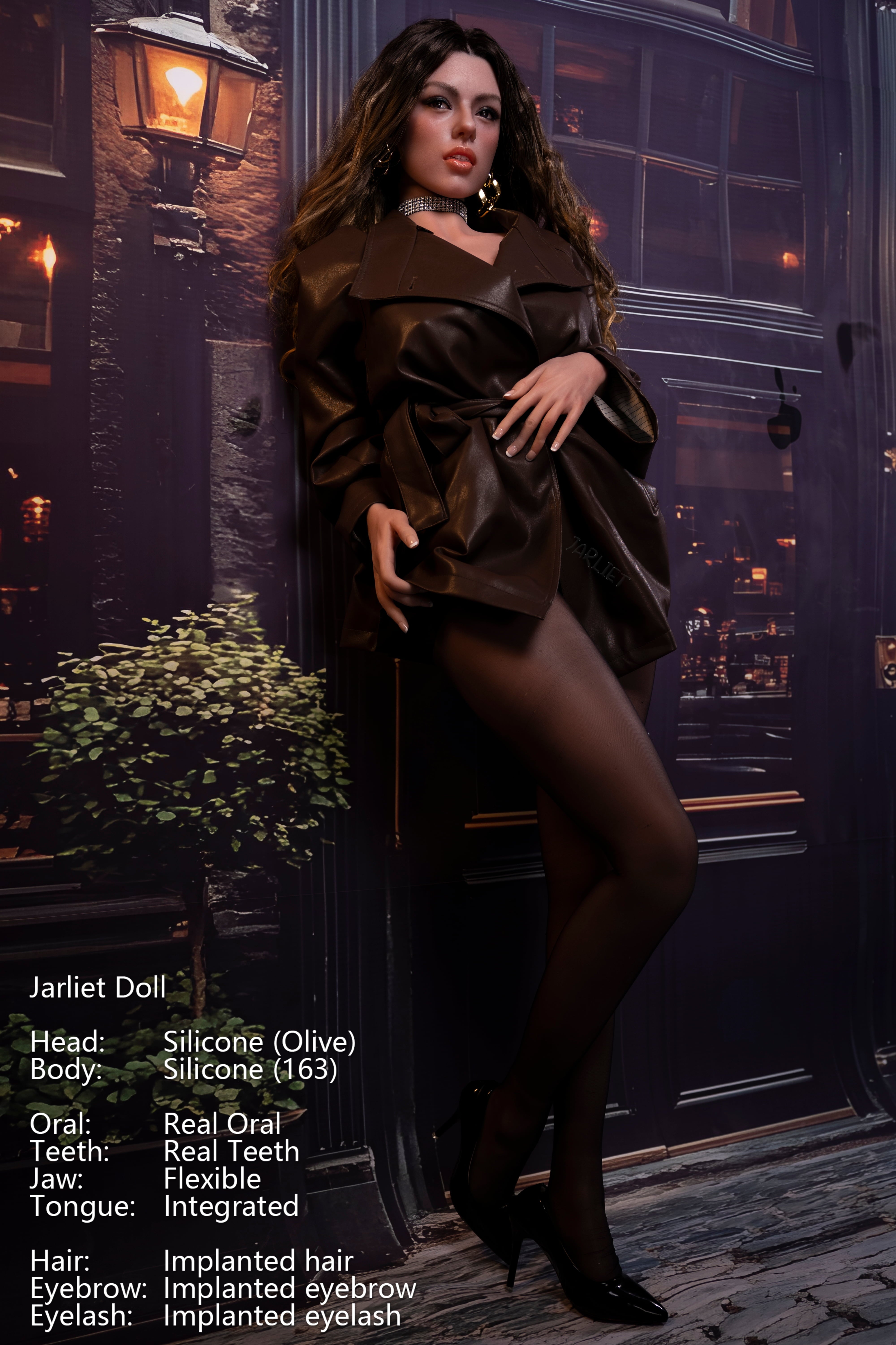 Jarliet | 163cm / 5ft4 Slim-Curve Full Silicone Sex Doll with ROS Head – Olive