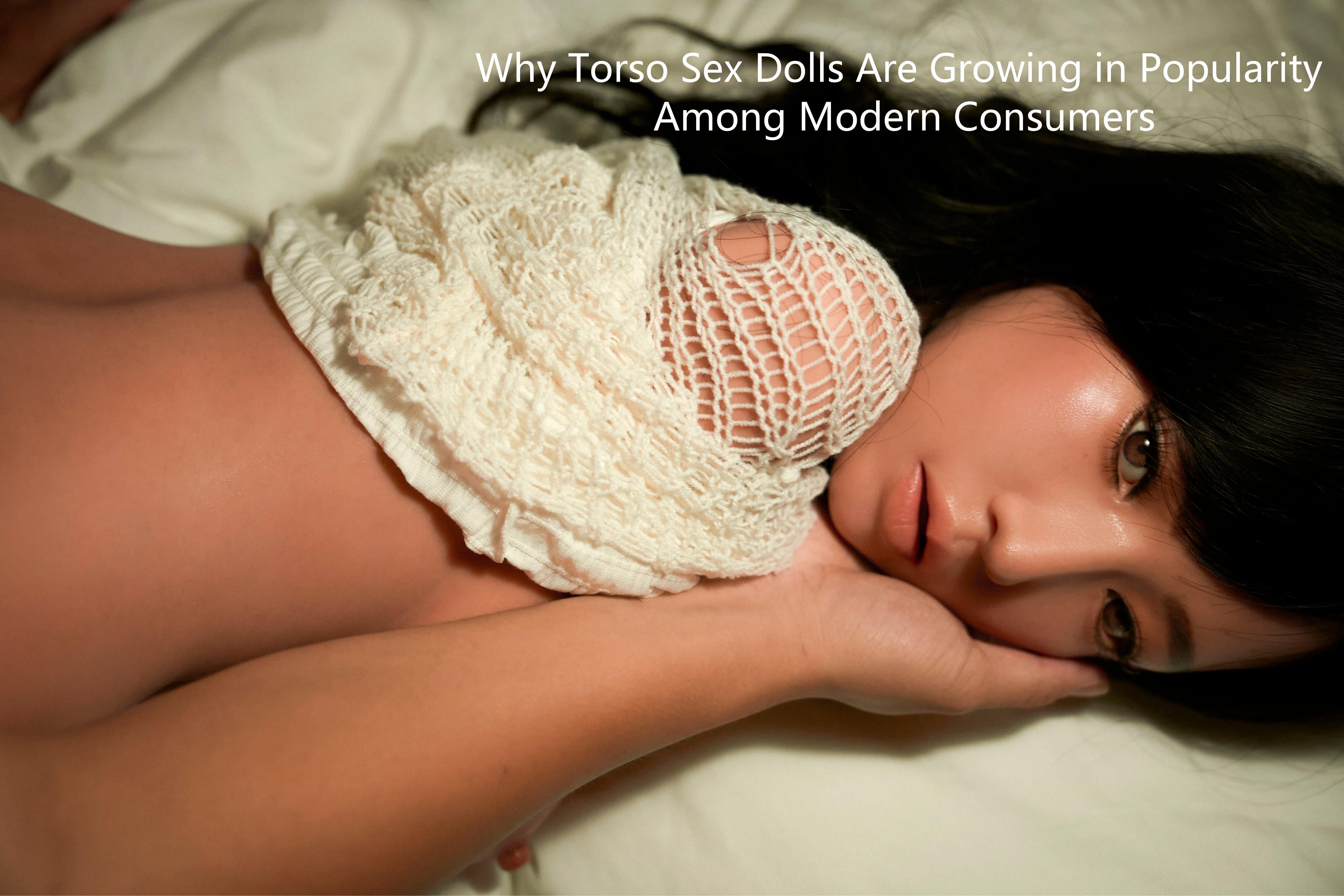 A torso doll lying on a bed.