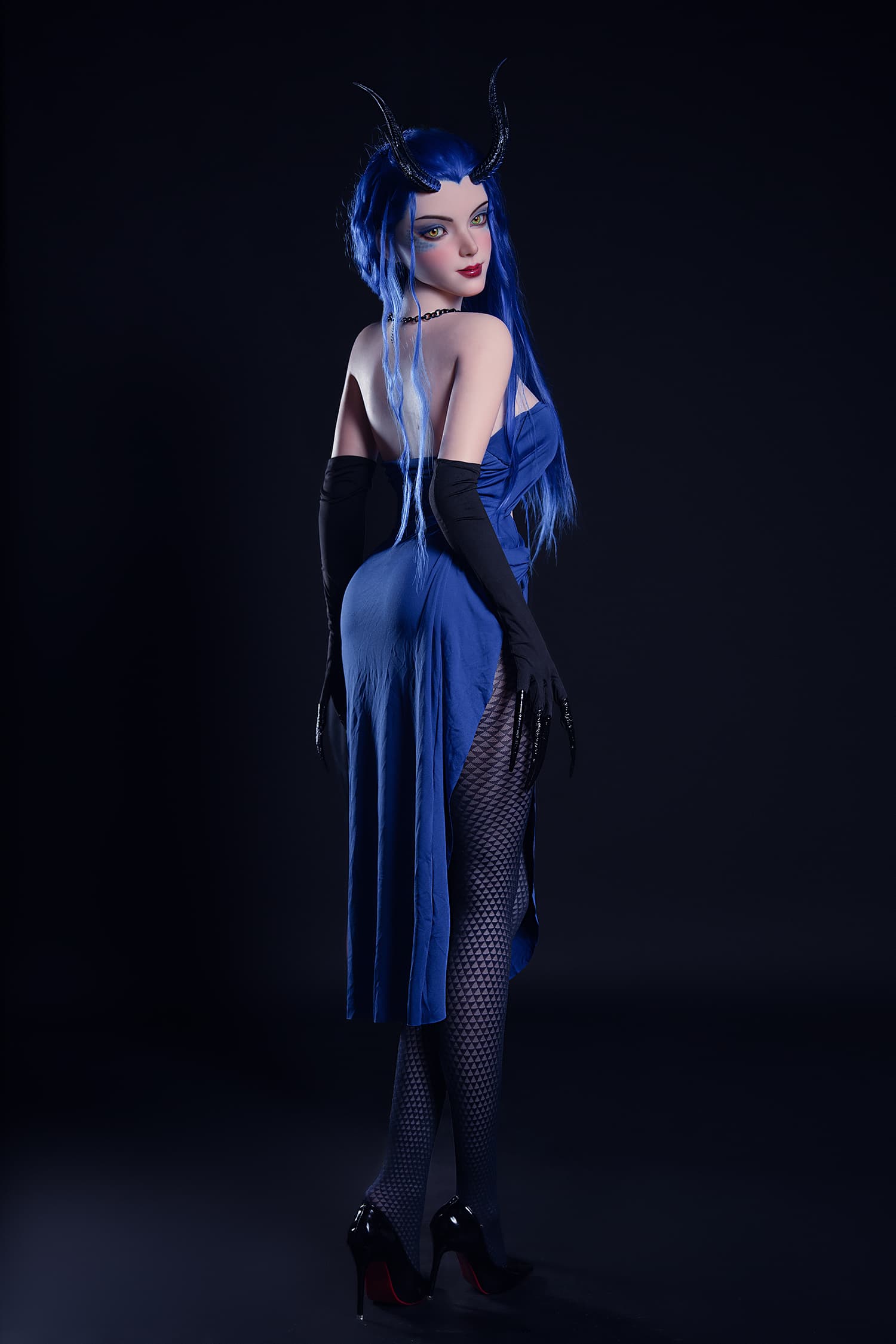 SY Doll | 164cm Slim Silicone Body & Silicone Head with Implanted Blue Hair – Sephira