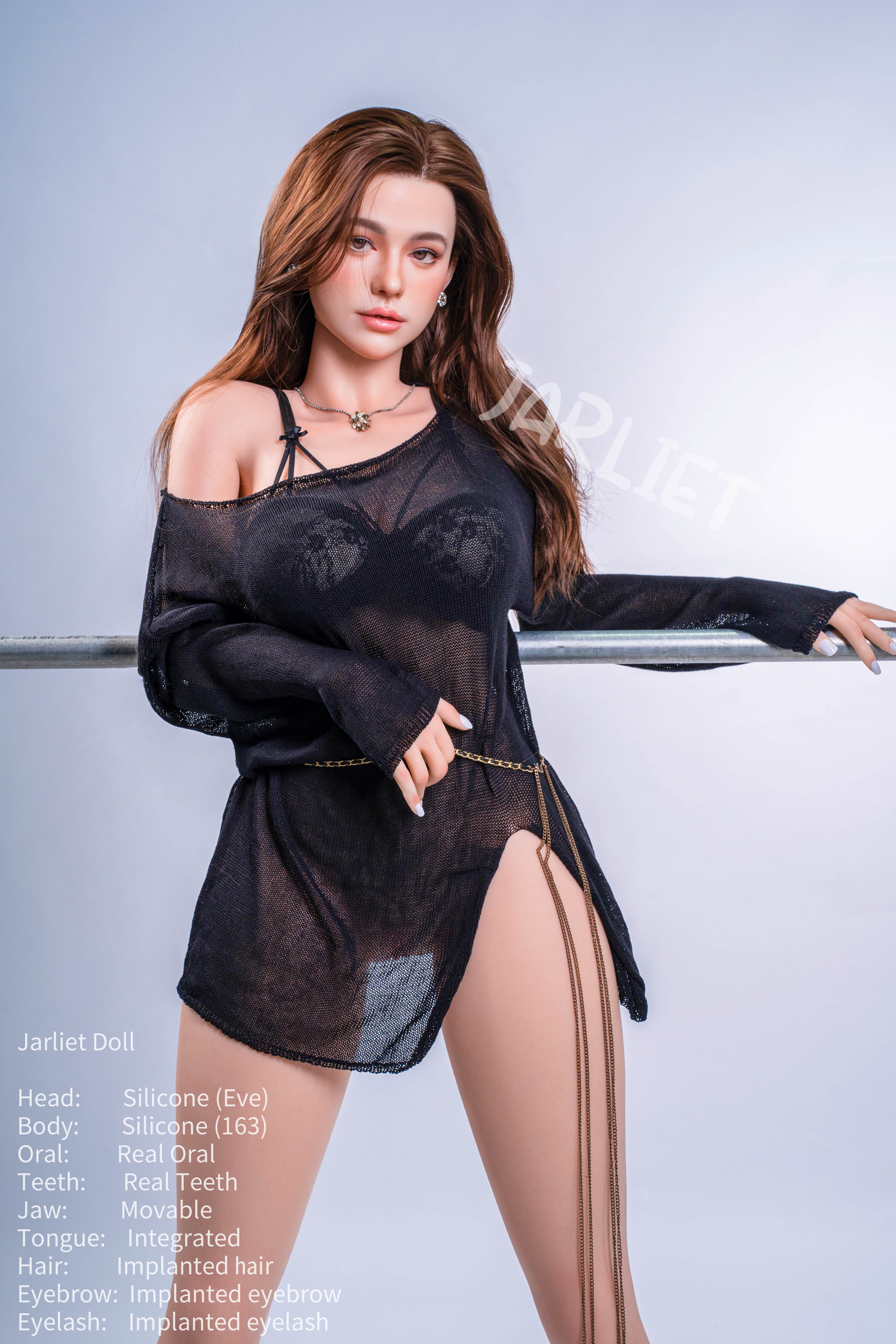 Jarliet | 163cm (5ft 4in) Slim Realistic Sex Doll Full Silicone Oral Head Implanted Hair – Eve