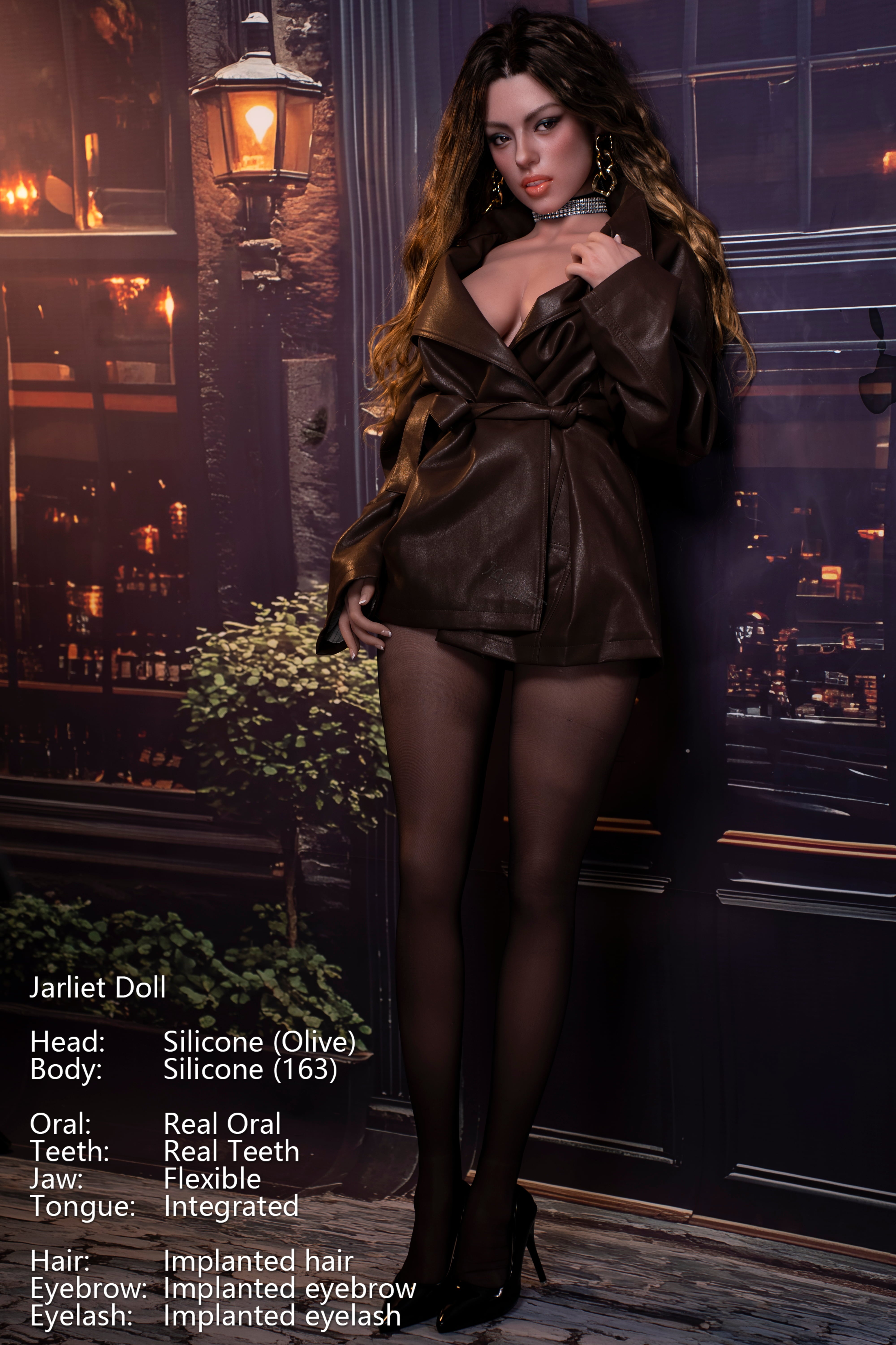 Jarliet | 163cm / 5ft4 Slim-Curve Full Silicone Sex Doll with ROS Head – Olive