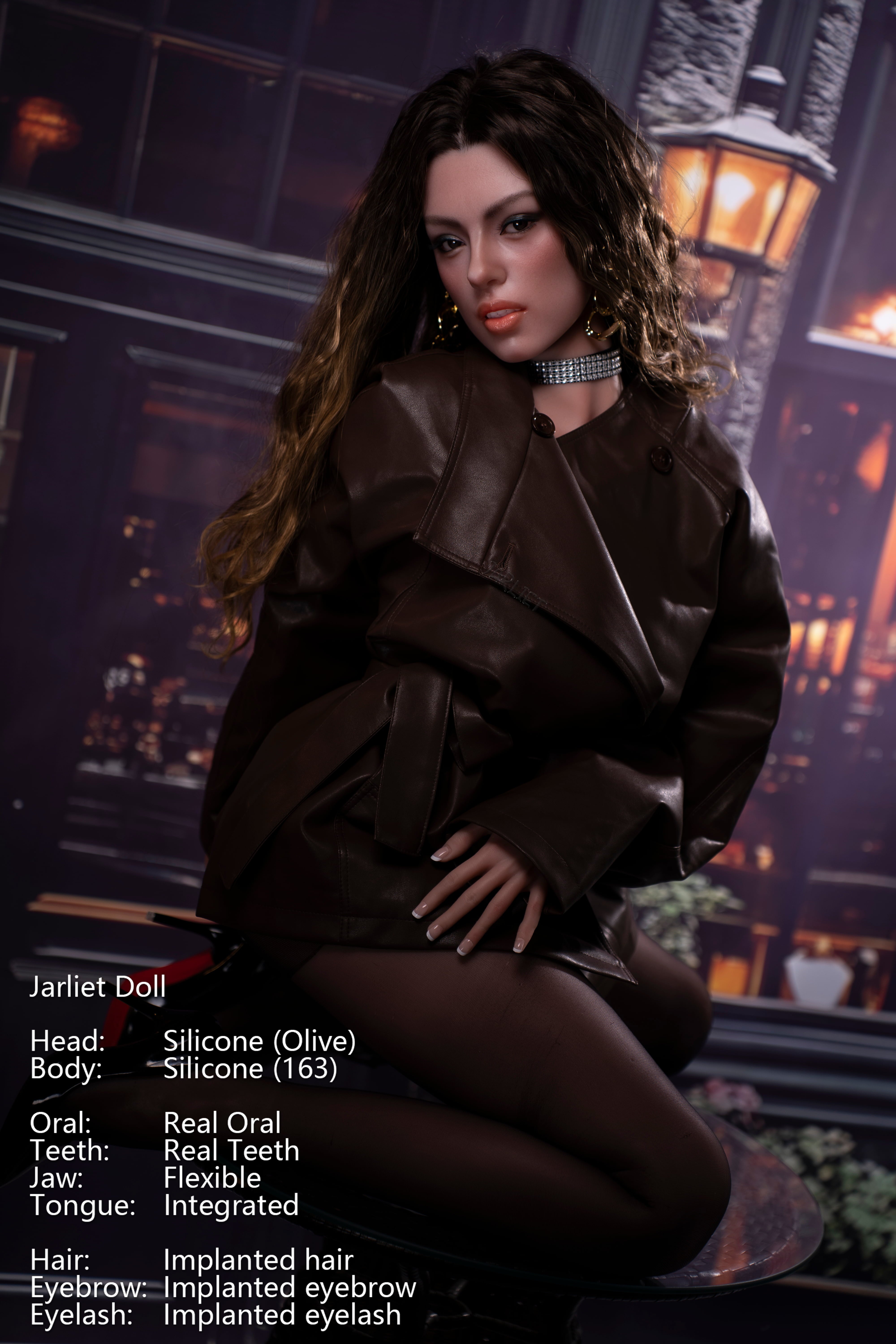 Jarliet | 163cm / 5ft4 Slim-Curve Full Silicone Sex Doll with ROS Head – Olive