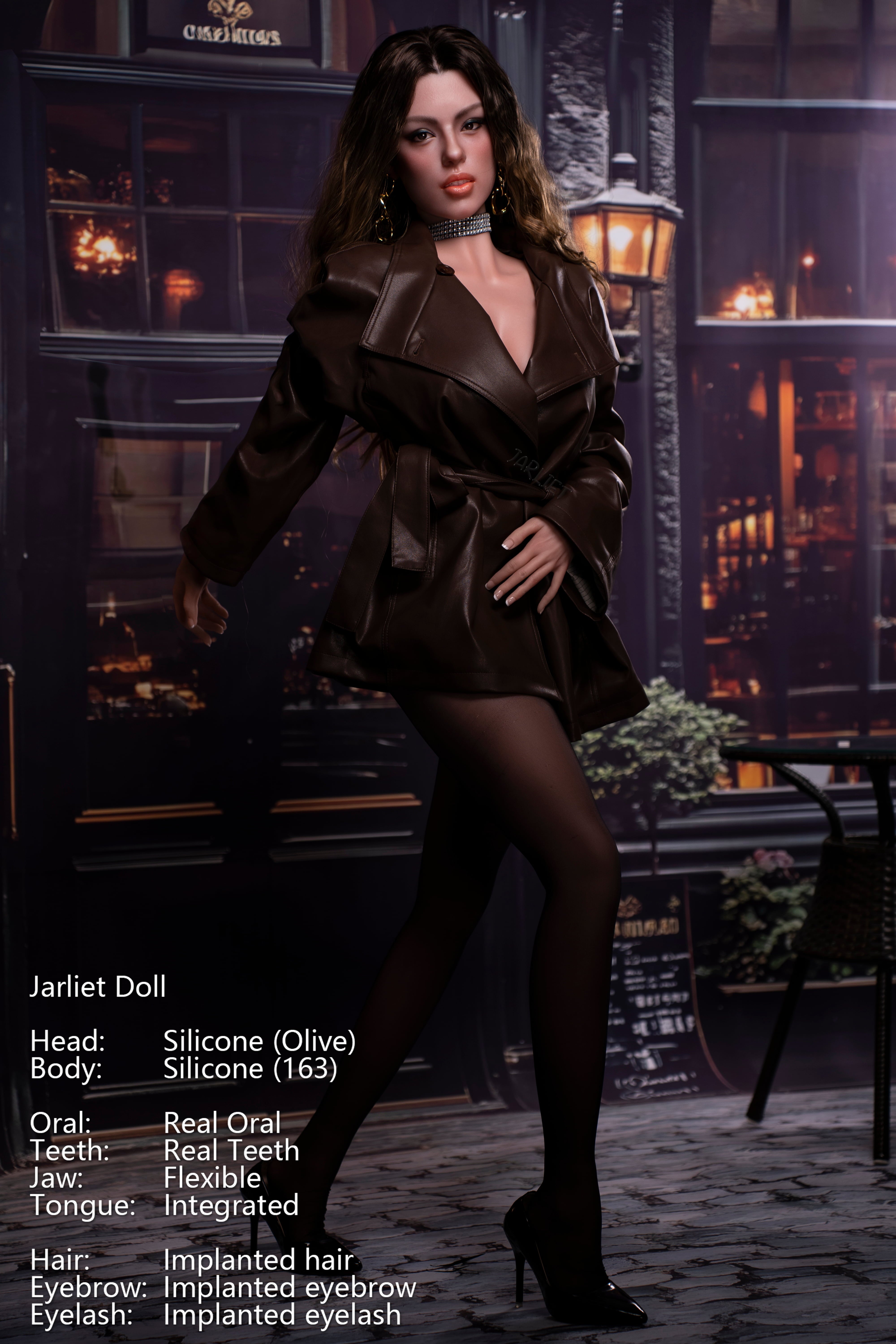 Jarliet | 163cm / 5ft4 Slim-Curve Full Silicone Sex Doll with ROS Head – Olive