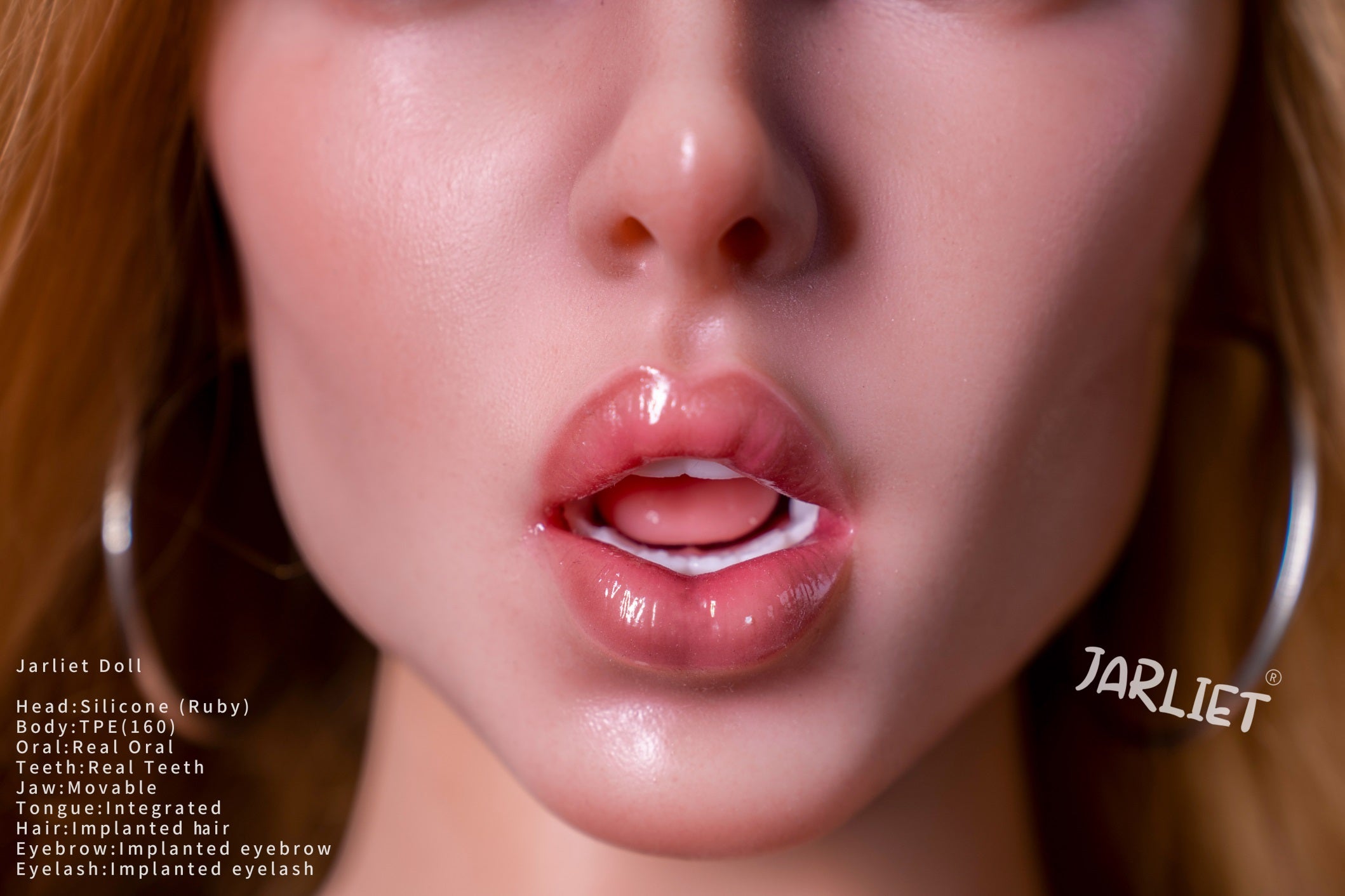 Jarliet | US IN Stock 5FT2/160cm ROS Silicone Head with Movable Jaw Sex Doll - Ruby