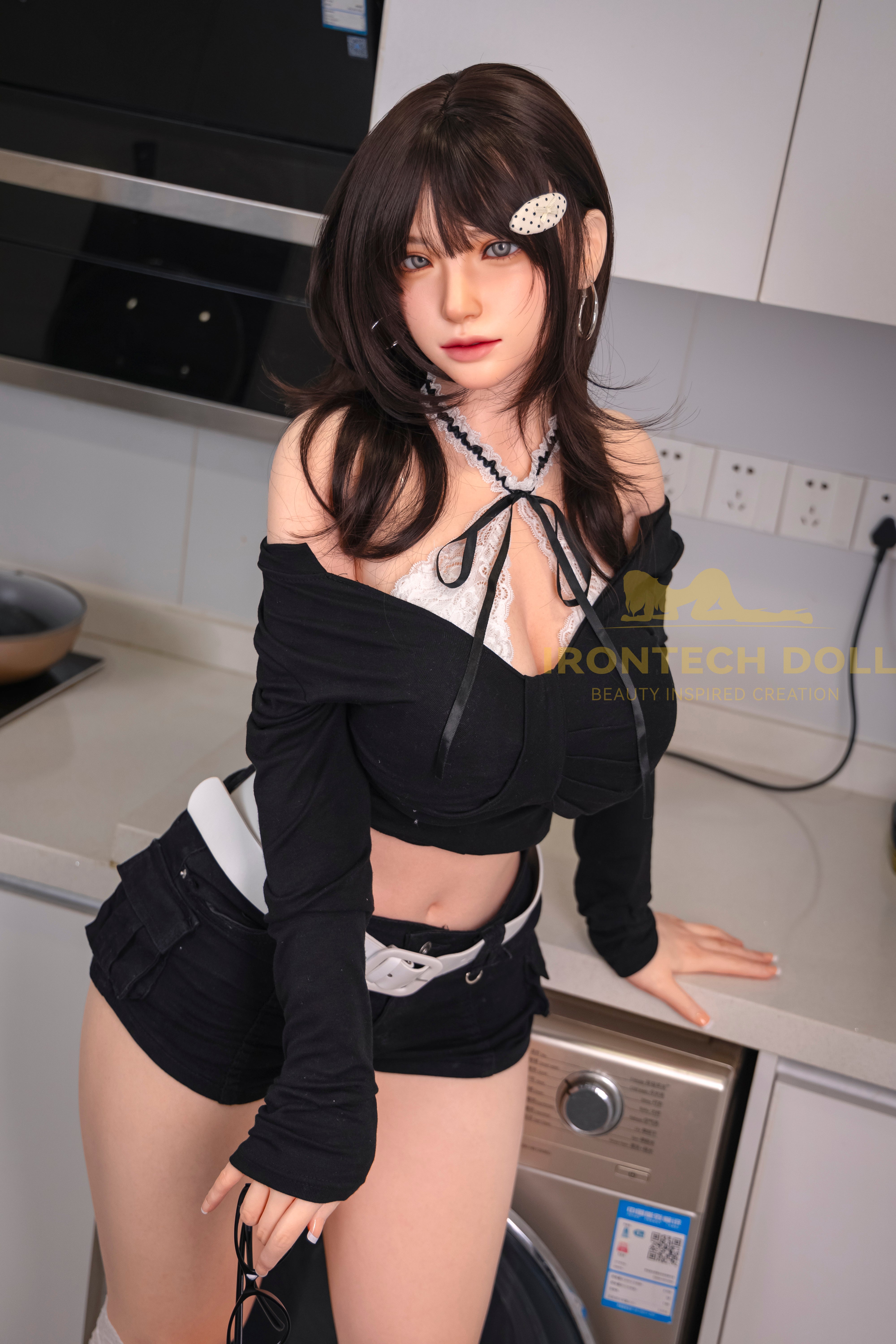 Irontech Doll | 165cm / 5ft5 Curvy Full Silicone Sex Doll with ROS MAX Head – Kitty