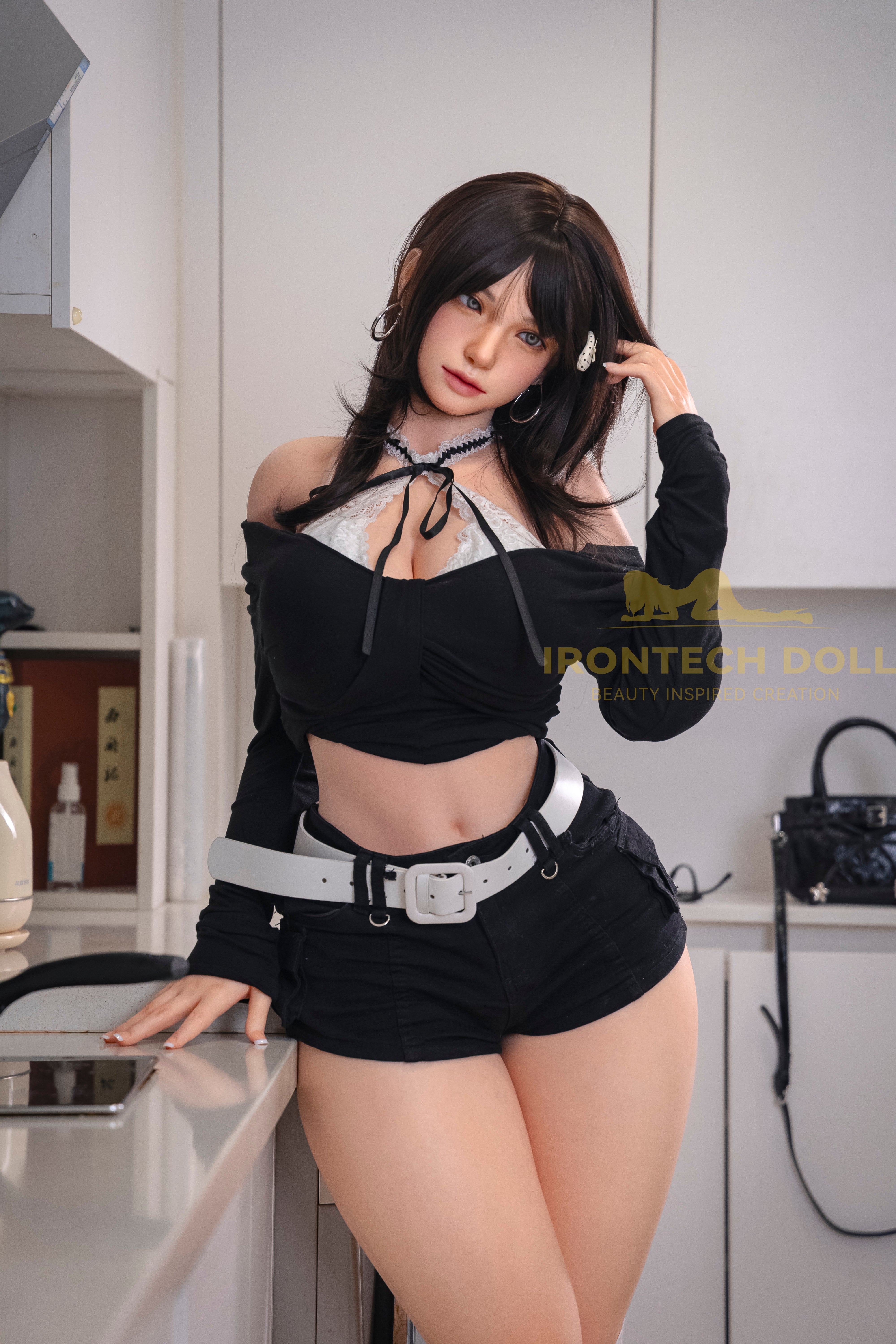 Irontech Doll | 165cm / 5ft5 Curvy Full Silicone Sex Doll with ROS MAX Head – Kitty