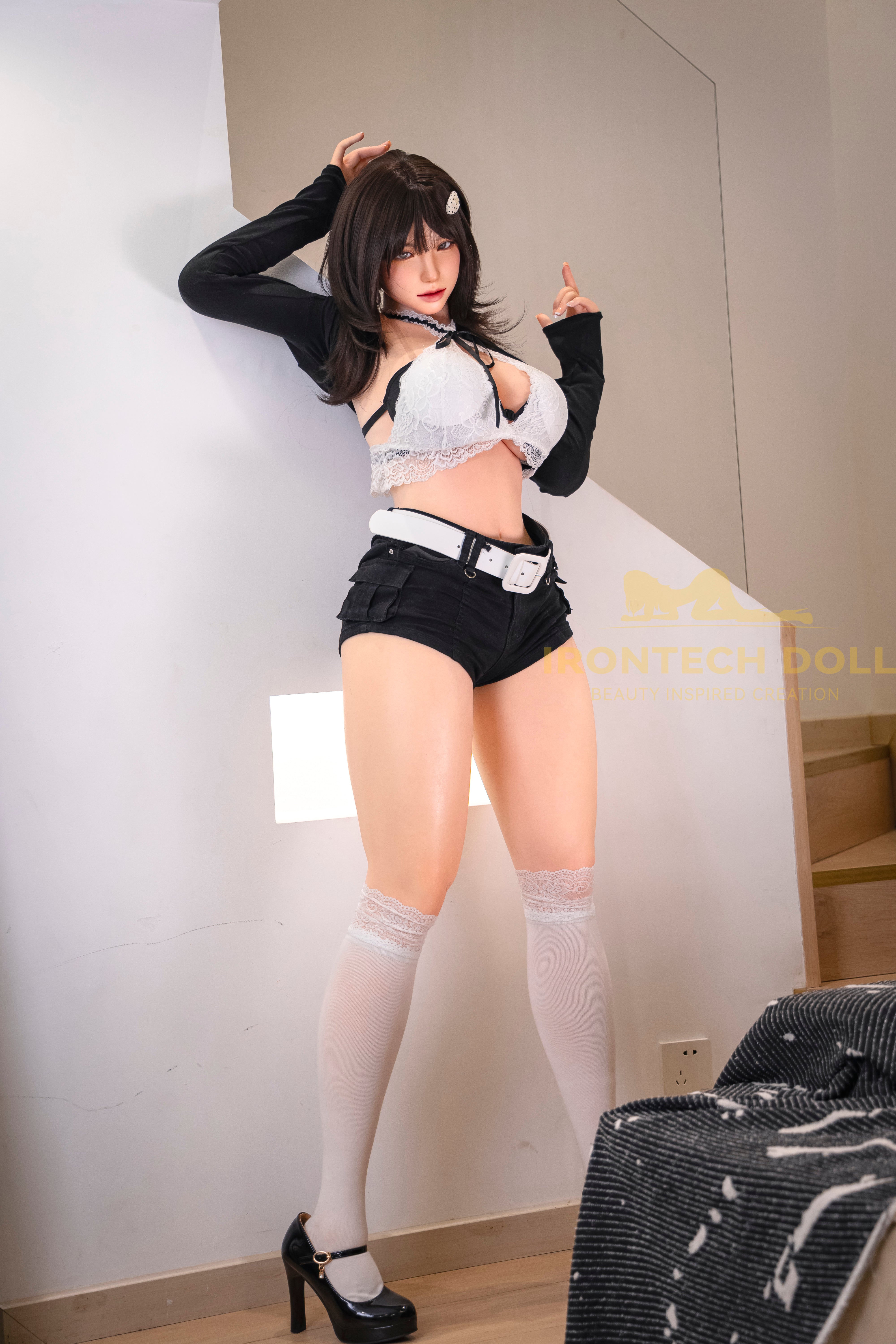 Irontech Doll | 165cm / 5ft5 Curvy Full Silicone Sex Doll with ROS MAX Head – Kitty