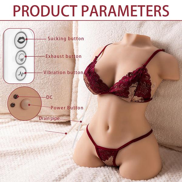 US In Stock | 16.97lb Electric Sucking Vibration Sex Torso - April - SuperLoveDoll