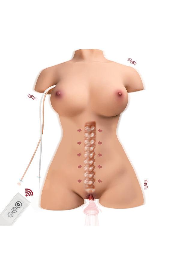 US In Stock | 16.97lb Electric Sucking Vibration Sex Torso - April - SuperLoveDoll